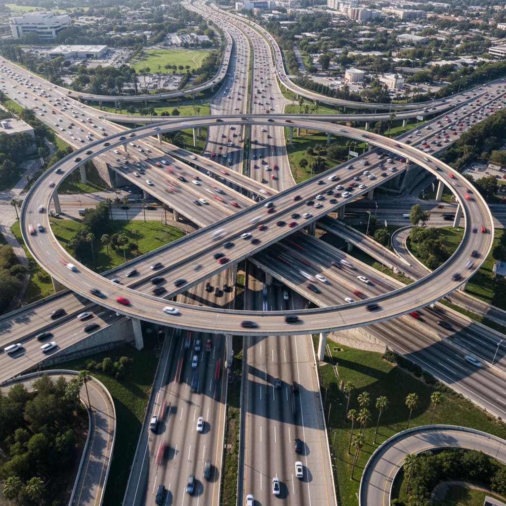 Aerial highway view